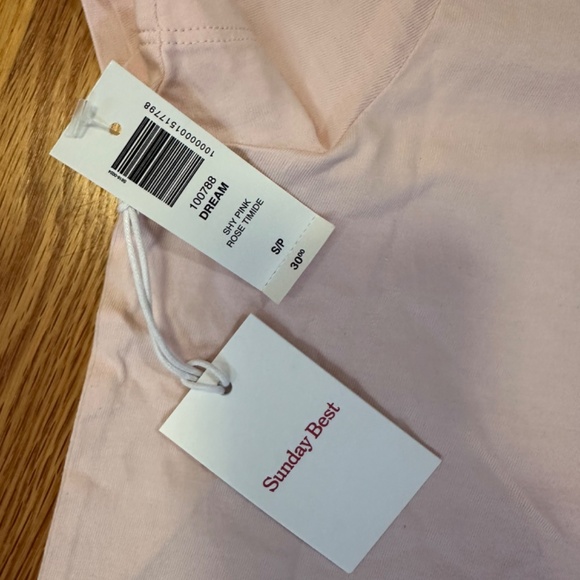 NWT Aritzia Sunday Best Dream Tee Shirt Size Small Rose Timide - Picture 2 of 4